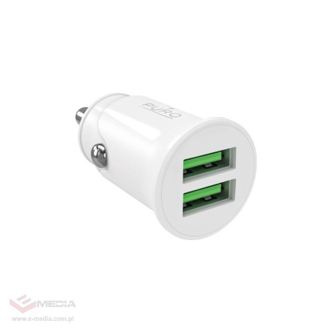 Ładowarka samochodowa Puro Pro Lite 2x USB-A 10W - biała