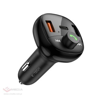 Ładowarka samochodowa Tech-Protect CC06 3-porty PD72W z transmiterem - czarna