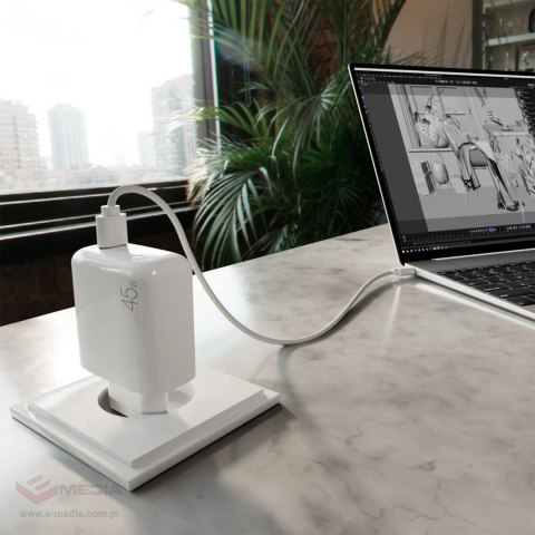 Ładowarka sieciowa Puro PROLITE 45W USB-C - biała