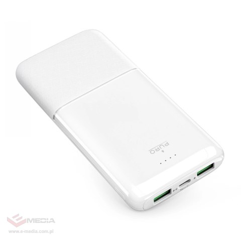 Powerbank Puro DAILY 10 PLUS 10000mAh 2x USBA / 1x USB-C 22.5W - biały