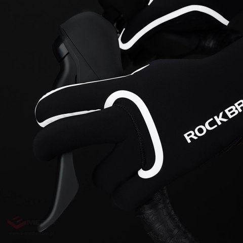 Rękawiczki rowerowe Rockbros pełne, wodoodporne, rozmiar: S/M - czarne