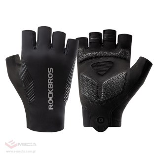 Rękawiczki rowerowe Rockbros wiosna/lato/jesień, krótkie palce, rozmiar: S - czarne