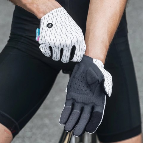 Rękawiczki sportowe Rockbros pełne wiosenno-letnie rozmiar XL - biało-czarne