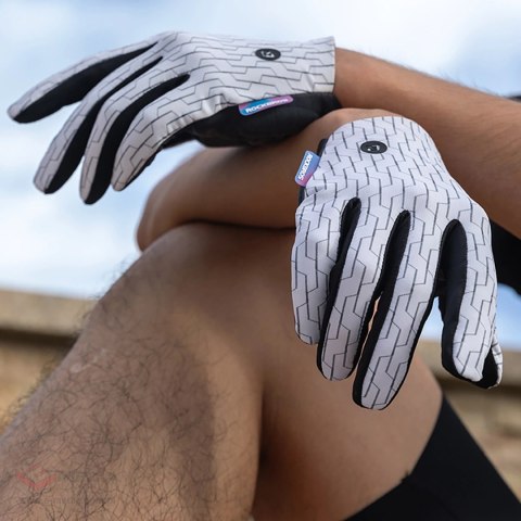 Rękawiczki sportowe Rockbros pełne wiosenno-letnie rozmiar XL - biało-czarne