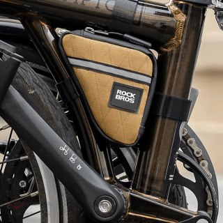 Torba trójkątna Rockbros na ramę rowerową 0,25 l - brązowa