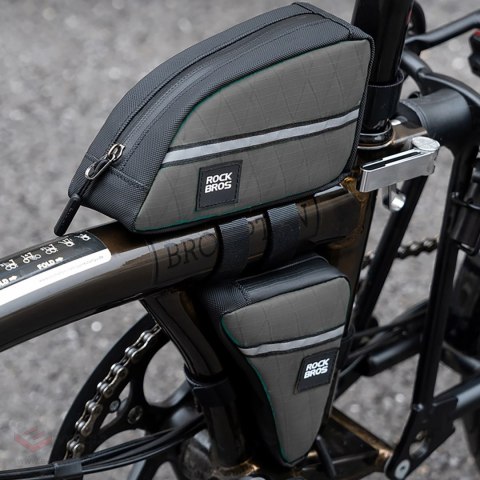 Torba trójkątna Rockbros na ramę rowerową 0,8l - brązowa
