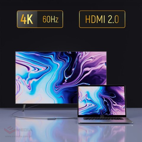 Adapter Wozinsky WACH-01 USB-C - HDMI 4K 60Hz - czarny