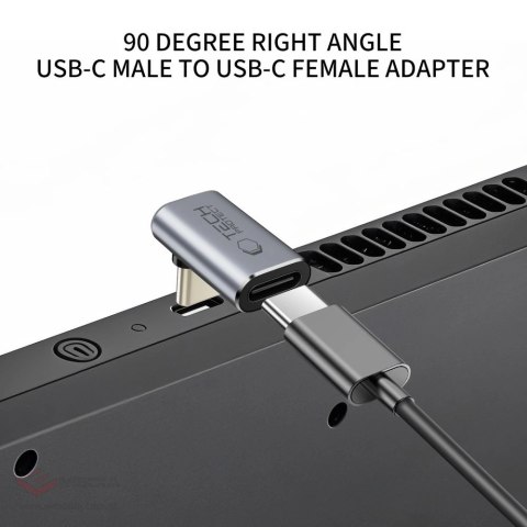 Adapter kątowy Tech-Protect Ultraboost AA02 USB-C - szary