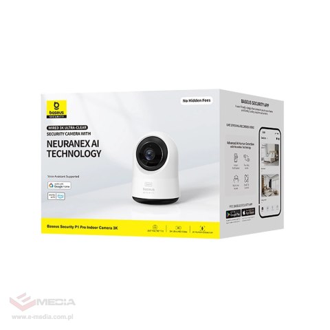 Kamera wewnętrzna Baseus Security P1 Pro 3K (wersja EU) - biała