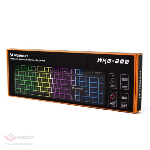 Klawiatura Wozinsky WKG-200 z rolką gamingowa membranowa RGB - czarna