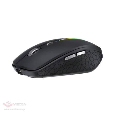 Mysz bezprzewodowa Wozinsky WMGK-1132 podświetlana RGB - czarna