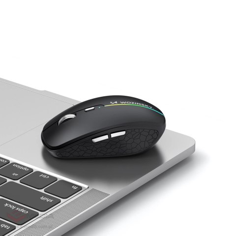 Mysz bezprzewodowa Wozinsky WMGK-1132 podświetlana RGB - czarna