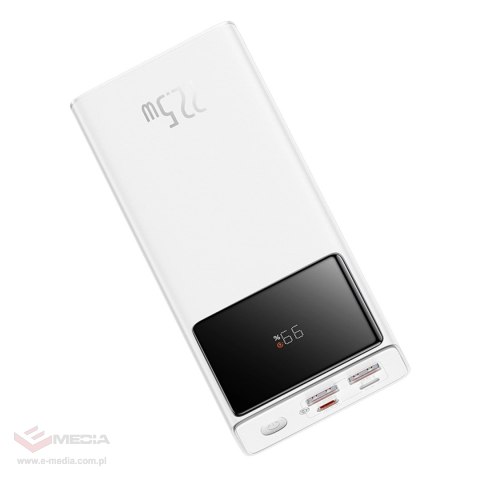 Powerbank Baseus EnerFill FP41 30000mAh 22.5W z kablem Baseus Simple USB-A - USB-C 3A 30cm - biały