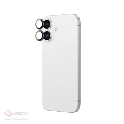 Szkło hartowane AMAZINGTHING AR Aluminium 2 Lens Glass z ramką na soczewki aparatu do iPhone 16 / 16 Plus - czarne