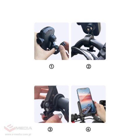 Uchwyt Joyroom JR-ZS431 na telefon na rower motocykl hulajnogę - czarny