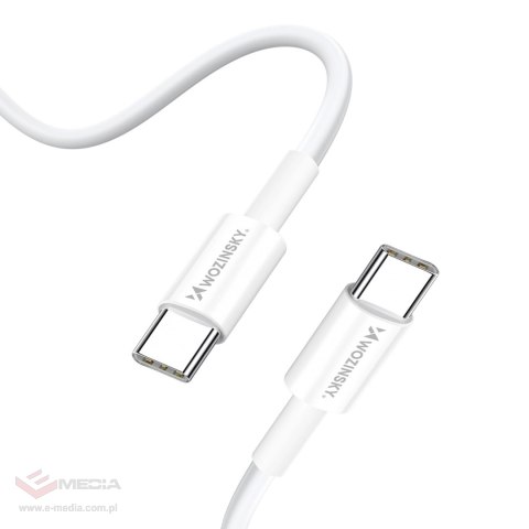 Wozinsky ładowarka GaN 65W z portami USB-A 2xUSB-C z kablem USB-C 65W - biała