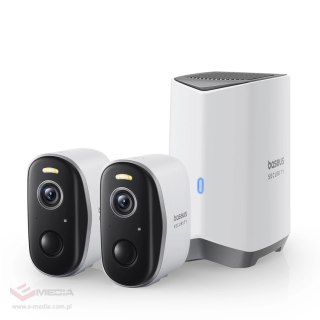 Zewnętrzny zestaw monitoringu Baseus Security N1 Plus Dual 2K (2 kamery) - biały