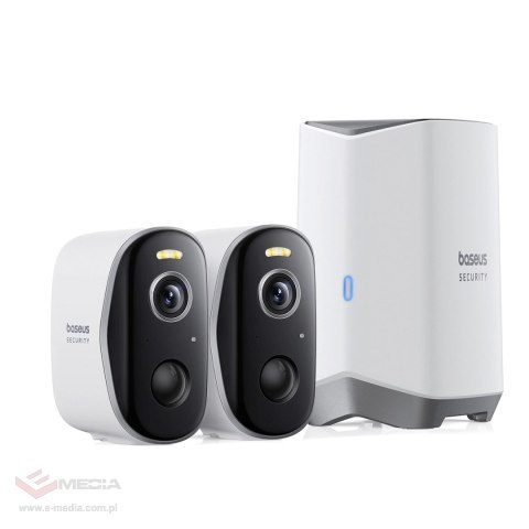 Zewnętrzny zestaw monitoringu Baseus Security N1 Plus Dual 2K (2 kamery) - biały