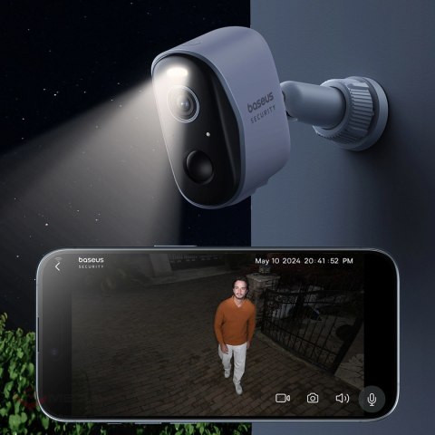 Zewnętrzny zestaw monitoringu Baseus Security N1 Plus Dual 2K (2 kamery) - biały