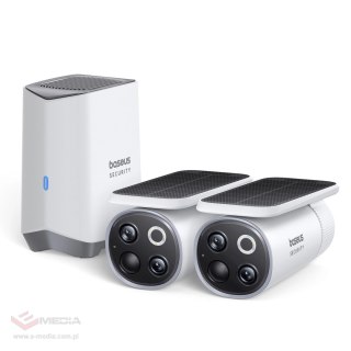 Zewnętrzny zestaw monitoringu Baseus Security S1 Pro Dual 3K (2 kamery) - biały