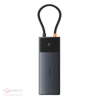 Hub USB-C Baseus Metal Gleam II 10w1 HDMI USB-A USB-C RJ45 SD/TF - szary