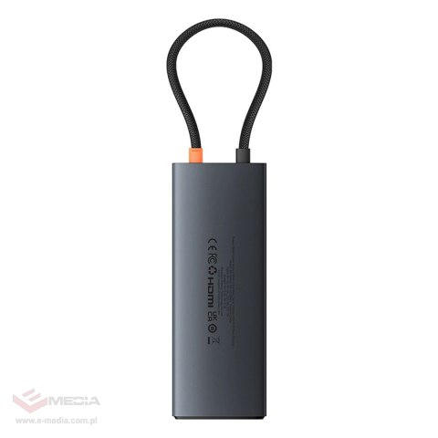 Hub USB-C Baseus Metal Gleam II 10w1 HDMI USB-A USB-C RJ45 SD/TF - szary
