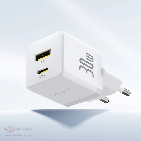 Ładowarka sieciowa Baseus Palm 30W USB-C USB-A - biała