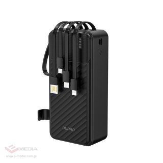 Powerbank Dudao K11 Max 30000mAh z wbudowanymi kablami - czarny