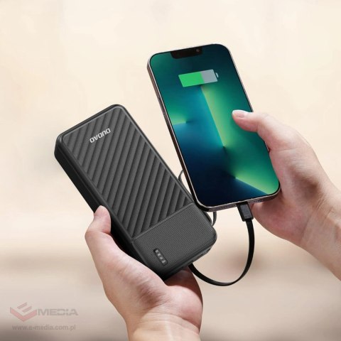 Powerbank Dudao K11 Pro 20000mAh z wbudowanymi kablami - czarny