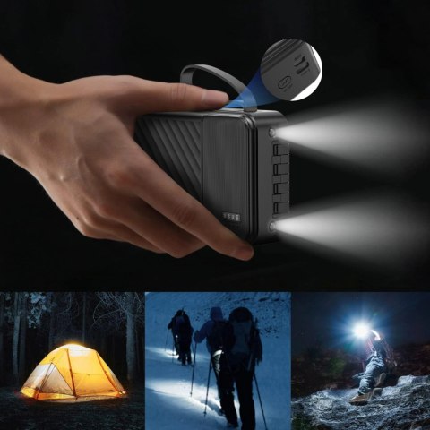 Powerbank Dudao K11 Pro 20000mAh z wbudowanymi kablami - czarny