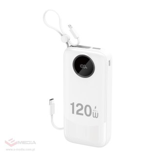 Powerbank Dudao K13Pro 20000mAh z wbudowanym kablem - biały