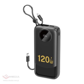 Powerbank Dudao K13Pro 20000mAh z wbudowanym kablem - czarny