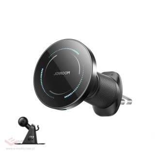 Uchwyt samochodowy Joyroom JR-ZS502 kompatybilny z MagSafe z ładowarką indukcyjną na kratkę nawiewu/deskę rozdzielczą - czarny
