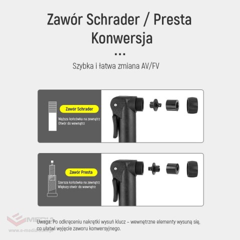 Pompka rowerowa Wozinsky WPR-01 - czarna