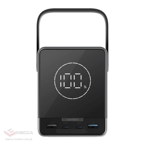 Powerbank Cuktech 300W 40000mAh z ładowaniem bezprzewodowym 2x USB-C + 2x USB-A - czarny