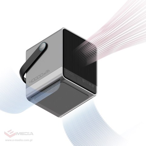 Powerbank Cuktech 300W 40000mAh z ładowaniem bezprzewodowym 2x USB-C + 2x USB-A - czarny