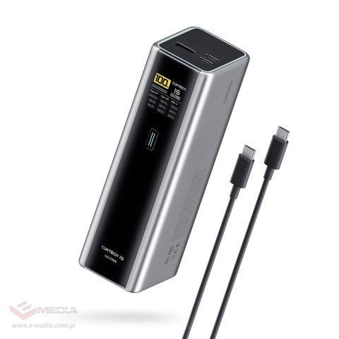 Powerbank Cuktech CKPB200UGLGR 210W 20000mAh 2 x USB-C 1 x USB-A - szary