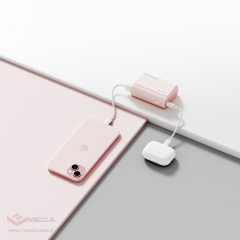 Powerbank Cuktech CP13 30W 10000mAh USB-C + USB-A - różowy