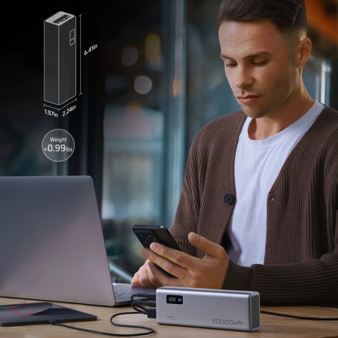 Powerbank Cuktech P+Series No.15 150W 20000mAh - szary