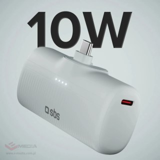 Powerbank SBS EcoPower 5000 mAh 10W z wbudowanym portem USB-C - szary
