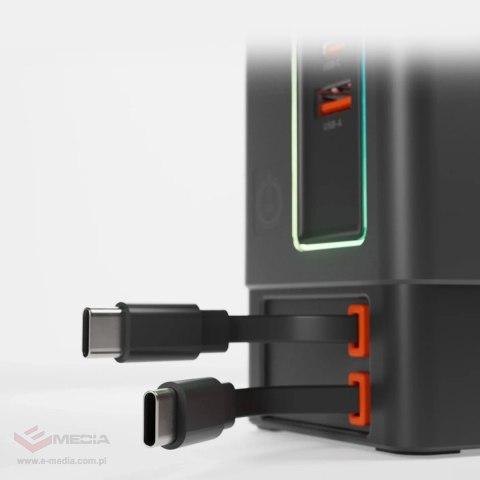 Stacja ładująca SBS Power Dock 6w1 z MagSafe, podstawką i kablami USB-C 65W - czarna