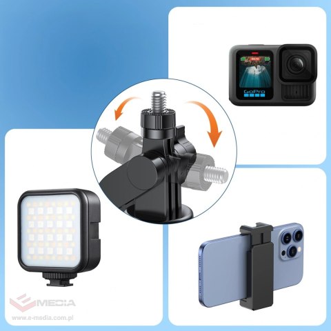 Wozinsky Selfie stick WC1Y30S teleskopowy tripod 1.3m z uchwytem na telefon - czarny