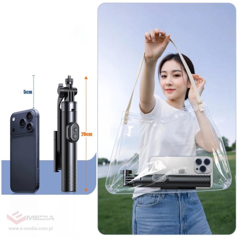 Wozinsky Selfie stick WC1Y30S teleskopowy tripod 1.3m z uchwytem na telefon - czarny