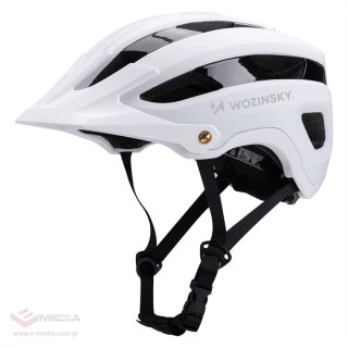 Kask rowerowy MTB Wozinsky z odpinanym daszkiem lekki L - czarno-biały