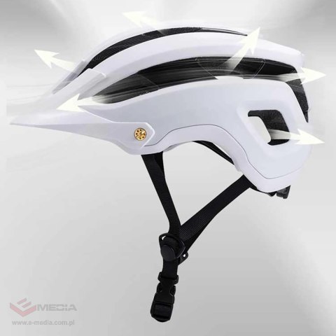 Kask rowerowy MTB Wozinsky z odpinanym daszkiem lekki L - czarno-biały
