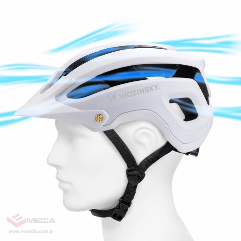 Kask rowerowy MTB Wozinsky z odpinanym daszkiem lekki L - czarno-biały