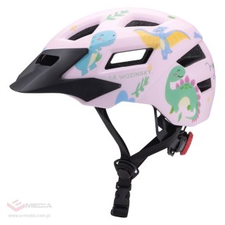 Kask rowerowy dziecięcy MTB Wozinsky z odpinanym daszkiem 52-56 cm - różowy