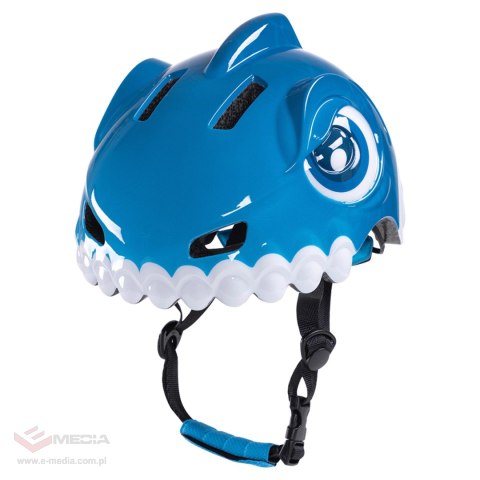 Kask rowerowy dziecięcy Wozinsky motyw dinozaur 52-56 cm - niebieski