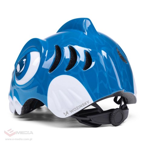 Kask rowerowy dziecięcy Wozinsky motyw dinozaur 52-56 cm - niebieski