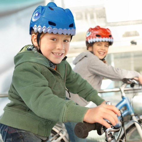 Kask rowerowy dziecięcy Wozinsky motyw dinozaur 52-56 cm - niebieski